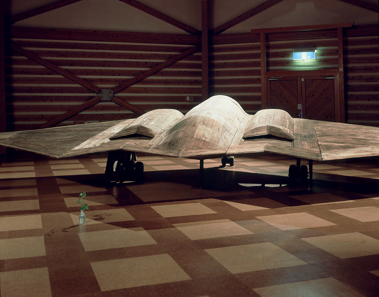 Wooden B2 (B2 Stealth Bomber) in Iwami Seaside Comunity Center